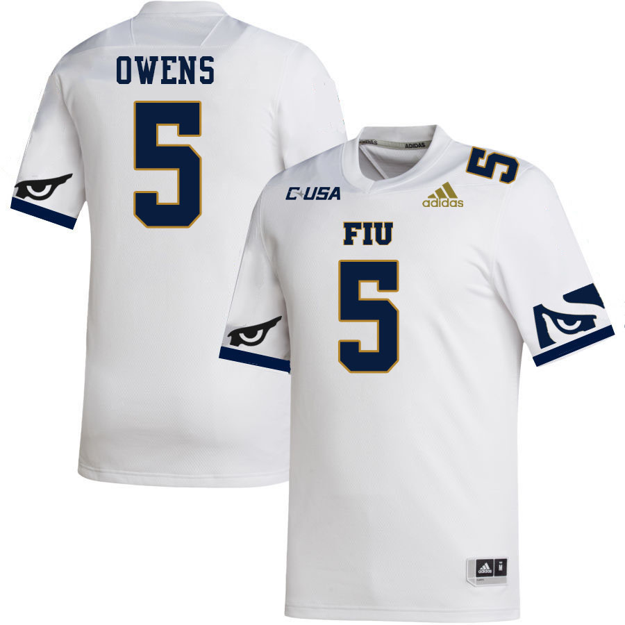 #5 Kejon Owens FIU Jersey,Florida International University Panthers Football Jersey-White